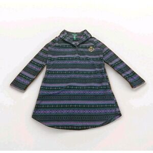 Lauren‎ Ralph Lauren Women's Purple Aztec Print Fleece Pajama Dress Size Small